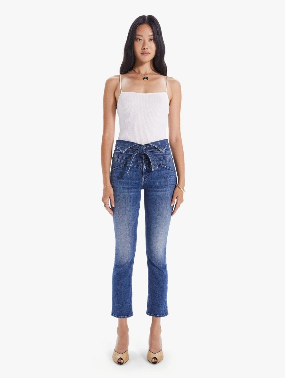 MOTHER Triple Stack Insider Ankle Jeans “Chick Flick” High Rise Bootcut Sz 25